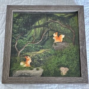 Woodland Squirrel Shadow Box Art